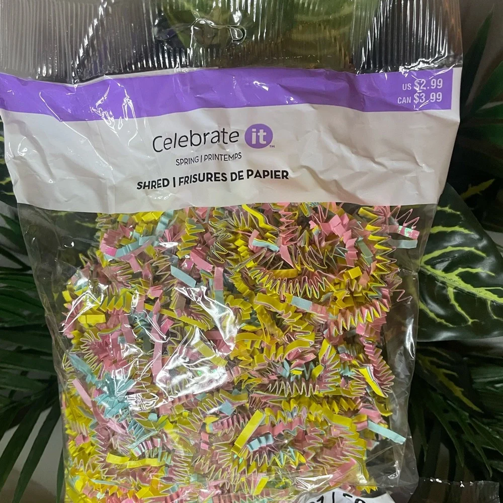 Multicolor Shreds, Easter grass pastel colored basket filler,Paper filler,5 bags